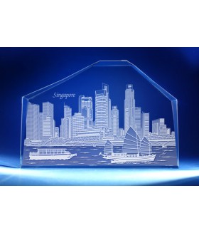 Singapore Skyline on Royal Crescent -  Hand-Engraved