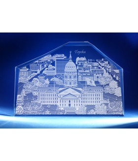 Topeka, Kansas Skyline on Royal Crescent -  Hand-Engraved