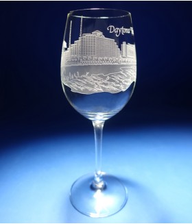 Daytona Beach Skyline Wine Glasses