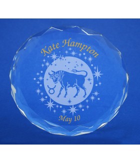 Zodiac Taurus Gem Cut Paperweight