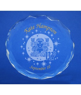 Zodiac Virgo Gem Cut Paperweight