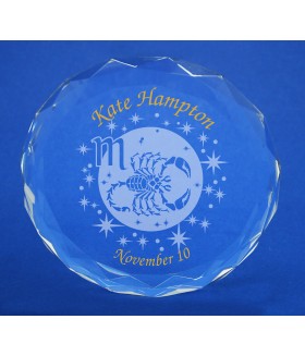 Zodiac Scorpio Gem Cut Paperweight