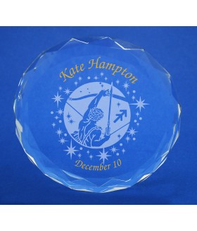 Zodiac Sagittarius Gem Cut Paperweight