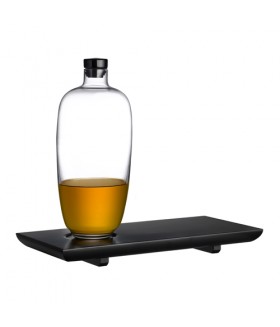 Malt Tall Whisky Bottle w/ Wooden Tray