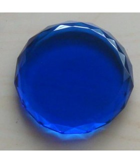 Round Gem Cut Blue Paperweight