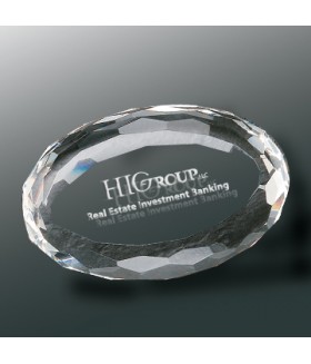 Oval Gem Cut Paperweight