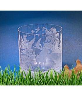 Hunters Old Fashioned Glass, Deer