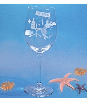 Sweet Alabama Shrimpers Wine Glass