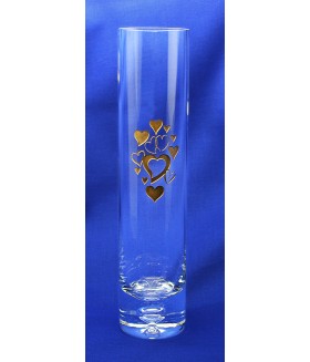 Bud Vase w Gold Colored Hearts